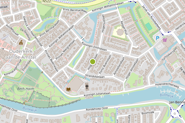 Ambulance-melding op Hogerlustlaan, Ouderkerk aan de Amstel op 2 juli, kaart-overzicht
