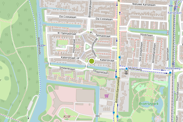 Ambulance-melding op Katerstraat, Amstelveen op 2 juli, kaart-overzicht