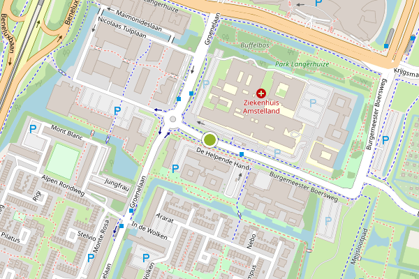 Ambulance-melding op Laan van de Helende Meesters, Amstelveen op 2 juli, kaart-overzicht