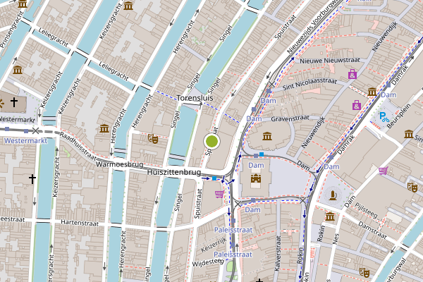 Ambulance-melding op Spuistraat, Amsterdam op 2 juli, kaart-overzicht