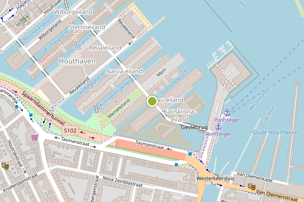 Ambulance-melding op Stralsundbrug, Amsterdam op 2 juli, kaart-overzicht