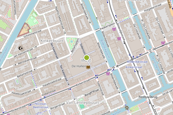 Ambulance-melding op Tollensstraat, Amsterdam op 3 juli, kaart-overzicht