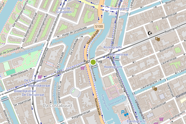 Ambulance-melding op Rozengracht, Amsterdam op 3 juli, kaart-overzicht