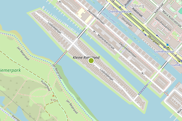 Ambulance-melding op Lisdoddelaan, Amsterdam op 3 juli, kaart-overzicht