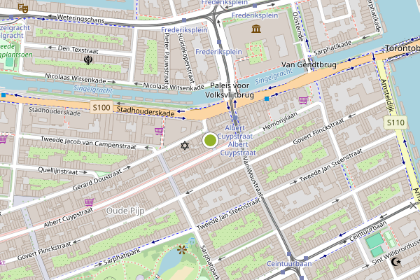 Ambulance-melding op Nicolaas Berchemstraat, Amsterdam op 7 mei, kaart-overzicht