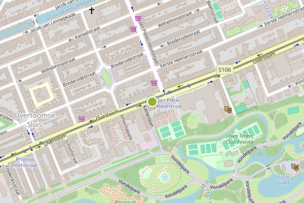 Ambulance-melding op Overtoom, Amsterdam op 7 mei, kaart-overzicht