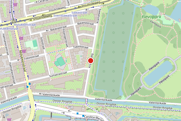 Brandweer-melding op Kramatweg, Amsterdam op 3 juli, kaart-overzicht