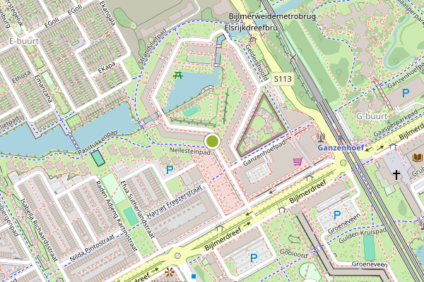 Ambulance-melding op Gravestein, Amsterdam op 3 juli, kaart-overzicht