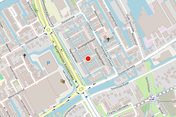 Brandweer-melding op Lijndraaierhof, Aalsmeer op 3 juli, kaart-overzicht