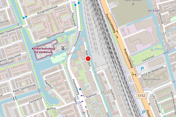 Brandweer-melding op Mahoniehout, Zaandam op 3 juli, kaart-overzicht
