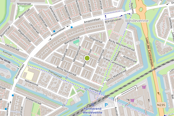 Ambulance-melding op Merenguestraat, Purmerend op 3 juli, kaart-overzicht