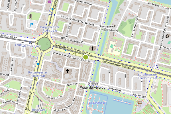 Ambulance-melding op Burgemeester Roellstraat, Amsterdam op 3 juli, kaart-overzicht