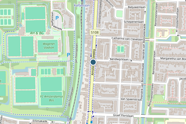 Politie-melding op Amsterdamseweg, Amstelveen op 4 juli, kaart-overzicht