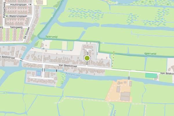 Ambulance-melding op Dobberhof, Landsmeer op 4 juli, kaart-overzicht