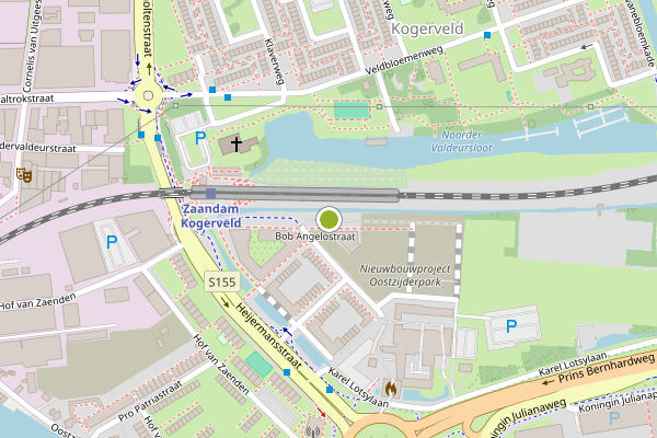 Ambulance-melding op Bob Angelostraat, Zaandam op 4 juli, kaart-overzicht
