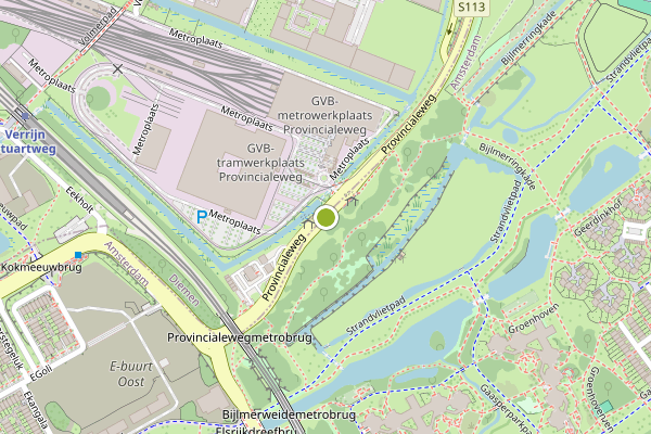 Ambulance-melding op Provincialeweg, Amsterdam op 8 mei, kaart-overzicht