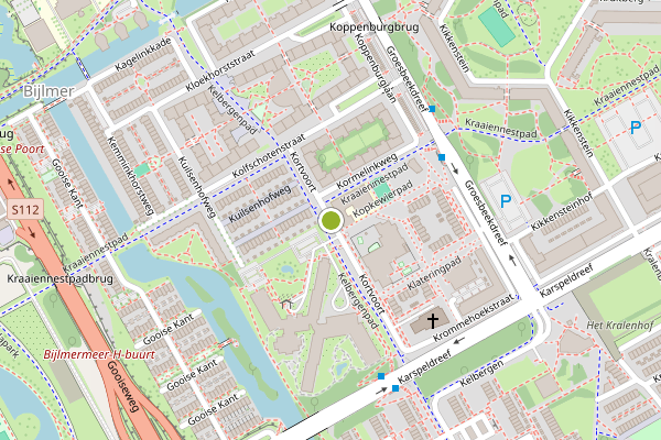 Ambulance-melding op Kortvoort, Amsterdam op 8 mei, kaart-overzicht