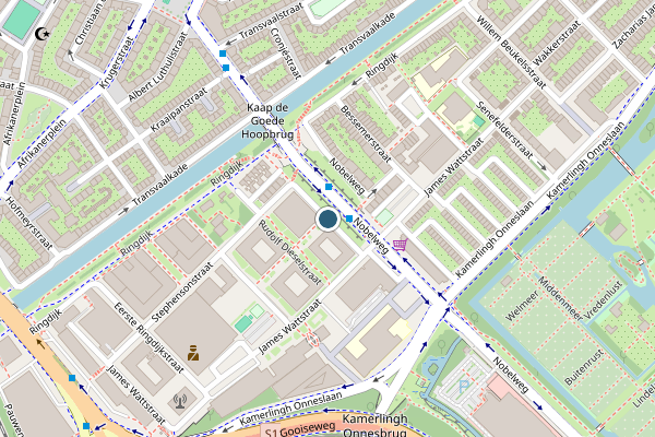 Politie-melding op Sibrandus Stratinghstraat, Amsterdam op 8 mei, kaart-overzicht