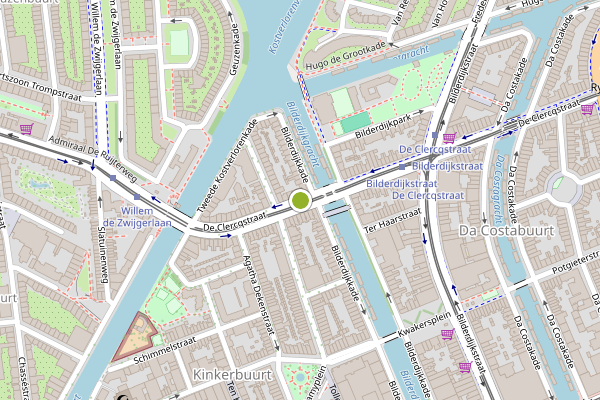 Ambulance-melding op De Clercqstraat, Amsterdam op 7 mei, kaart-overzicht