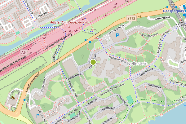 Ambulance-melding op Leusdenhof, Amsterdam op 7 mei, kaart-overzicht