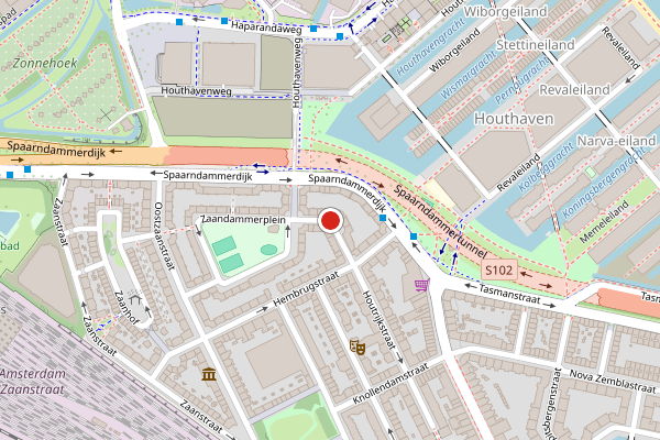 Brandweer-melding op Houtrijkstraat, Amsterdam op 7 mei, kaart-overzicht