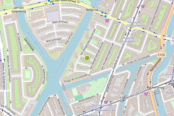 Ambulance-melding op Van Reigersbergenstraat, Amsterdam op 4 juli, kaart-overzicht