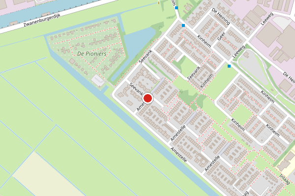 Brandweer-melding op Amestelle, Zwanenburg op 5 juli, kaart-overzicht
