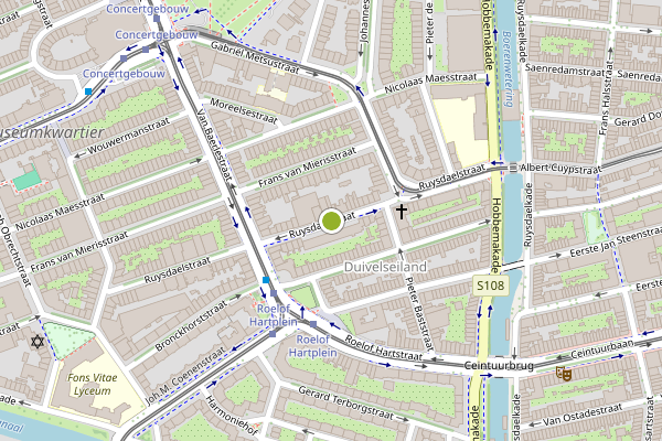 Ambulance-melding op Ruysdaelstraat, Amsterdam op 5 juli, kaart-overzicht