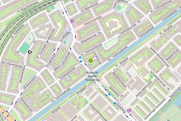 Ambulance-melding op Colensostraat, Amsterdam op 5 juli, kaart-overzicht