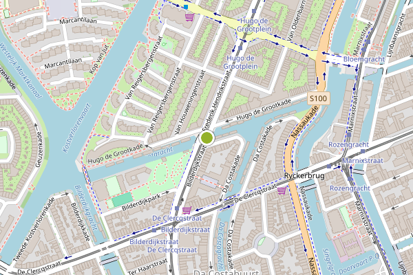 Ambulance-melding op Bilderdijkstraat, Amsterdam op 5 juli, kaart-overzicht