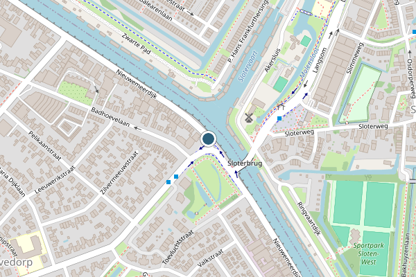 Politie-melding op Nieuwemeerdijk, Badhoevedorp op 4 juli, kaart-overzicht