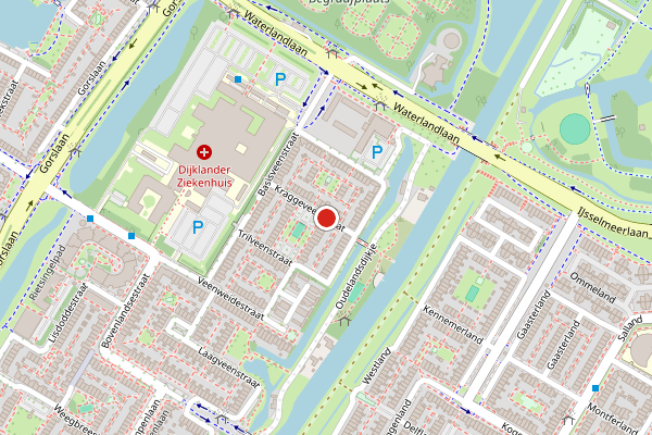 Brandweer-melding op Kraggeveenstraat, Purmerend op 4 juli, kaart-overzicht