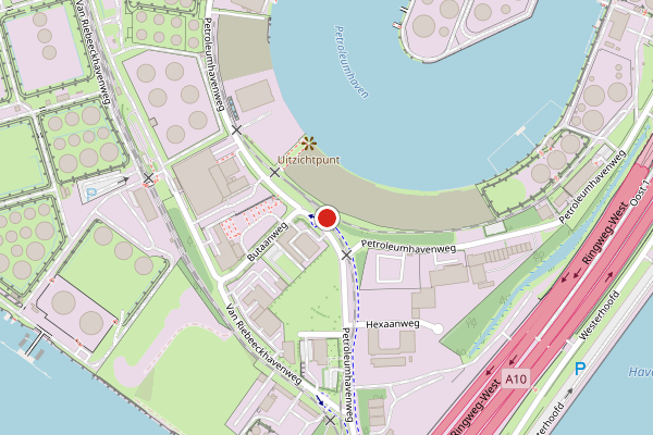 Brandweer-melding op Petroleumhavenweg, Amsterdam op 5 juli, kaart-overzicht