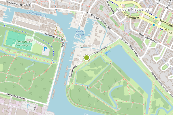 Ambulance-melding op Nieuwendammerdijk, Amsterdam op 5 juli, kaart-overzicht