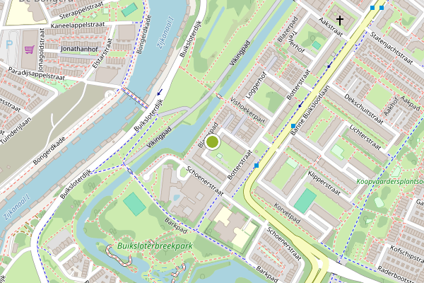 Ambulance-melding op Loodskotterhof, Amsterdam op 8 mei, kaart-overzicht