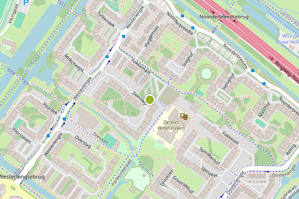 Ambulance-melding op Parlevinker, Amsterdam op 8 mei, kaart-overzicht
