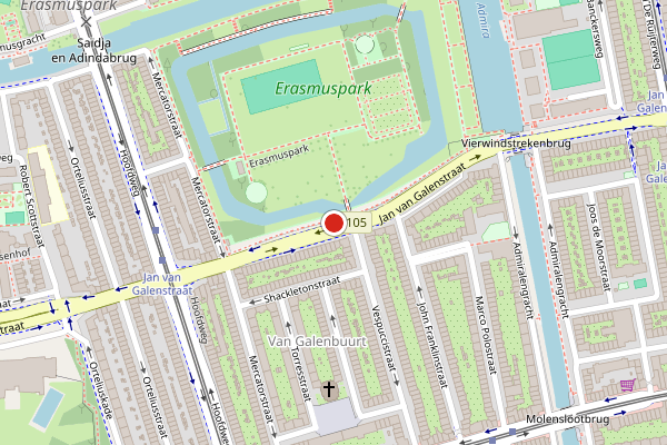 Brandweer-melding op Jan van Galenstraat, Amsterdam op 8 mei, kaart-overzicht