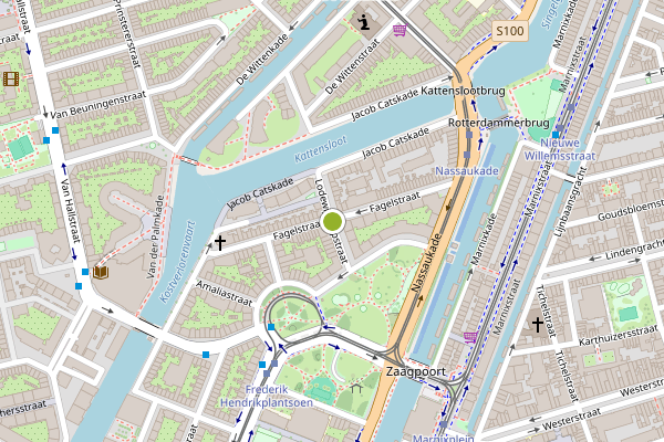 Ambulance-melding op Lodewijk Tripstraat, Amsterdam op 8 mei, kaart-overzicht