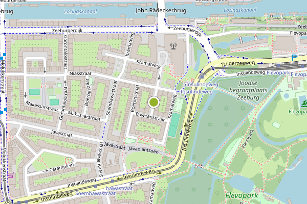 Ambulance-melding op Karimatastraat, Amsterdam op 8 mei, kaart-overzicht