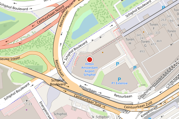 Brandweer-melding op Boulevard, Schiphol op 5 juli, kaart-overzicht