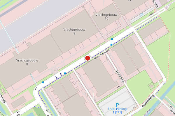 Brandweer-melding op Anchoragelaan, Schiphol op 8 mei, kaart-overzicht