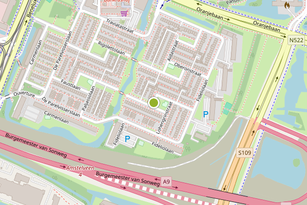 Ambulance-melding op Lohengrinstraat, Amstelveen op 6 juli, kaart-overzicht