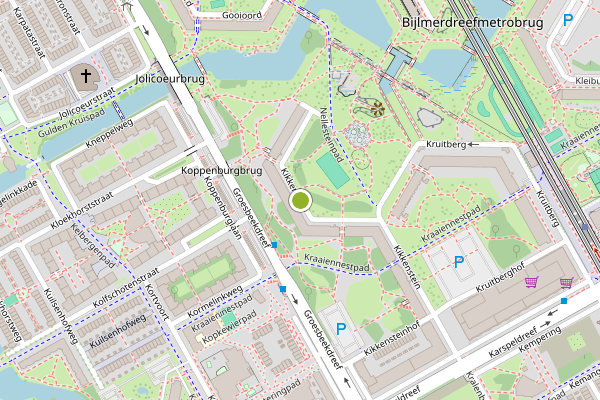 Ambulance-melding op Kikkenstein, Amsterdam op 6 juli, kaart-overzicht
