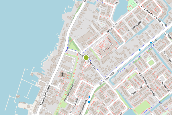 Ambulance-melding op Madame Curiestraat, Kudelstaart op 6 juli, kaart-overzicht