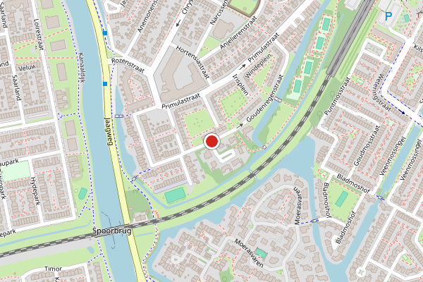 Brandweer-melding op Goudenregenstraat, Purmerend op 6 juli, kaart-overzicht