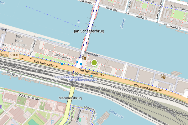 Ambulance-melding op Veembroederhof, Amsterdam op 8 mei, kaart-overzicht