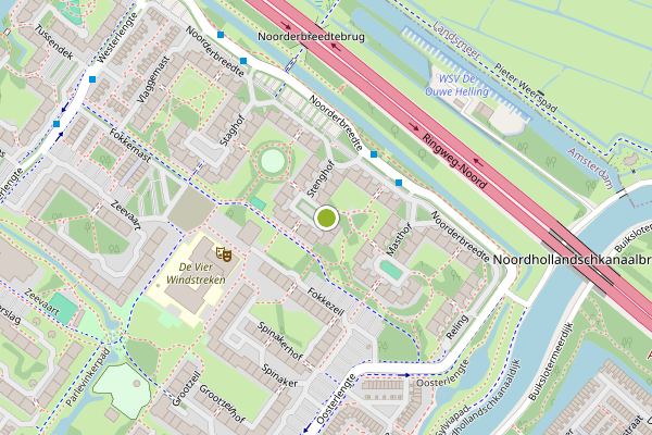 Ambulance-melding op Stenghof, Amsterdam op 8 mei, kaart-overzicht