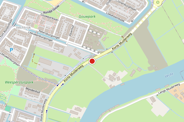 Brandweer-melding op Korte Muiderweg, Weesp op 6 juli, kaart-overzicht