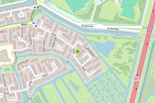 Ambulance-melding op Voorster Beek, Zaandam op 7 juli, kaart-overzicht