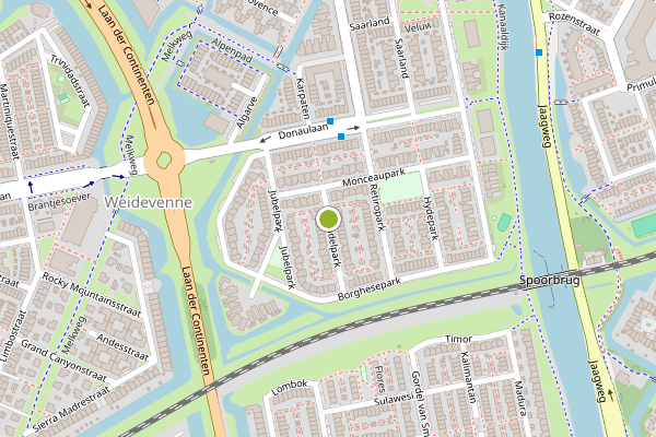 Ambulance-melding op Vondelpark, Purmerend op 7 juli, kaart-overzicht